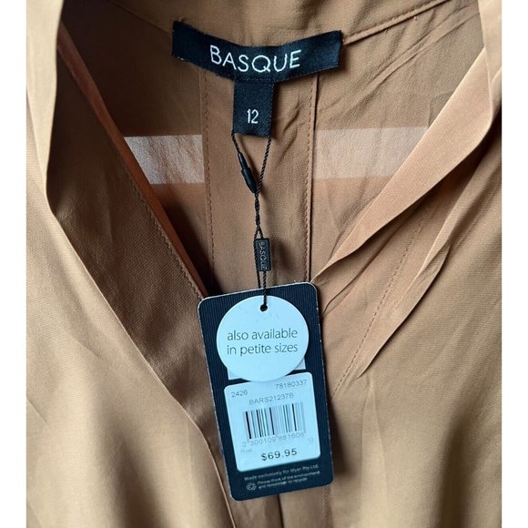 Basque Size 12 Womens Rust Coloured Blouse Shirt Corporate Casual - Picture 3 of 11